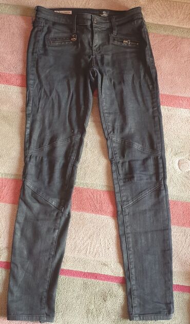 Pantalone: ADRIANO GOLDSCHMIED AG moto biker jeans bajker farmerke, crne — 11