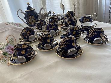 cay: Çay dəsti, rəng - Göy, Farfor, Almaniya — 2