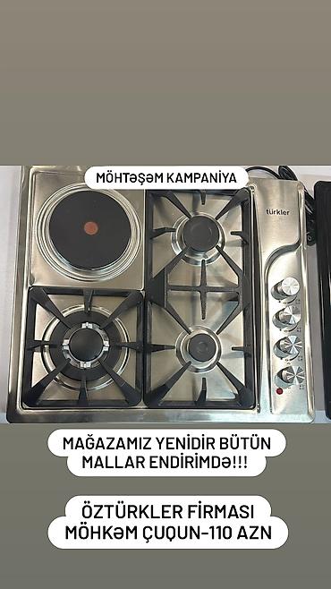 iphone 12 peo: Öztürkler/Türkler markalı kombi plitə – 3 qaz ocağı + 1 elektrik — 1