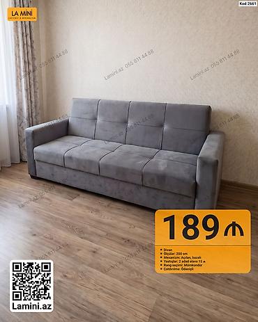 Məhsul: Divan Kod: 2661 - Ölçü: 200 sm - Mexanizm: Açılan, bazalı