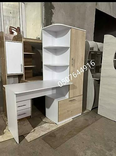 Uşaq masaları: Yazı masa ders masa çalışma masa. Bu şelfli iş masası — 9