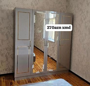 islenmis seyf qapi: Güzgülü paltar şkafı - 4 qapılı dizayn: iki orta qapı tam boy — 1