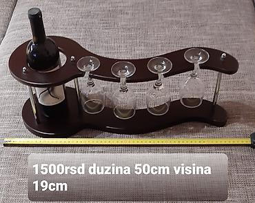 zidne komode: Drveni stalak za vino i čaše - Materijal: tamno bajcovano drvo sa — 1