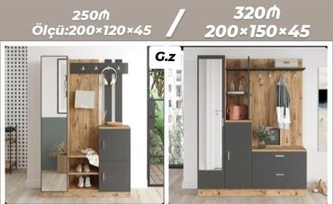 вешалка напольная в прихожую: Dəbli dəhliz mebeli – iki variant Variant 1: - Ölçü: 200×120×45 sm -