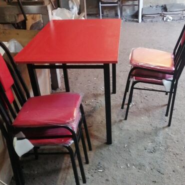 Sifarişlə restoran üçün masa və oturacaq dəstləri: Stullar ilə, Dördbucaq masa, 4 nəfər, Azərbaycan, Zəmanətli, Kredit yoxdur, Ödənişli quraşdırma — 30