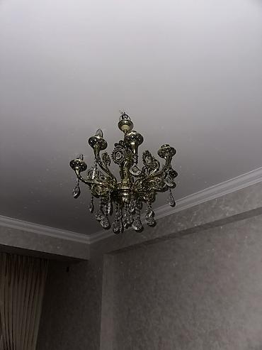 bronza fiqur: Çılçıraq, 6 lampa, Metal — 1
