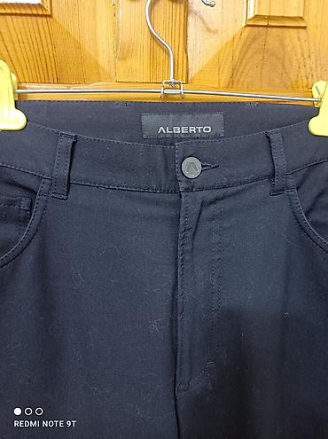 acne studio: Мужские брюки ALBERTO, тёмно-синие - Прямой крой, средняя посадка - — 4