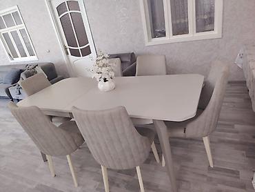 Qonaq otağı üçün, Yeni, Dördbucaq masa, 6 stul