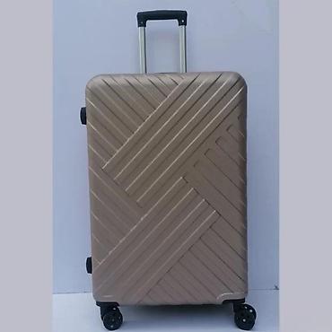 Putni koferi i torbe: Tvrdi kofer na točkićima – zlatno/bež boja - Materijal: čvrsta ABS — 1