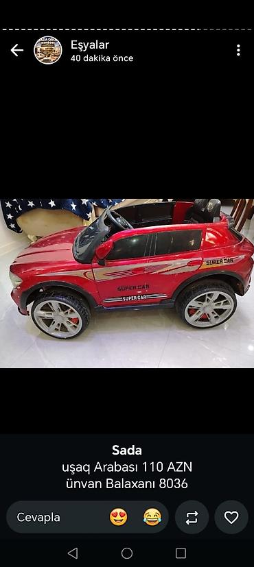 Uşaq dünyası: Uşaq üçün elektriklə işləyən minik maşını – qırmızı rəngdə “Super Car” — 3