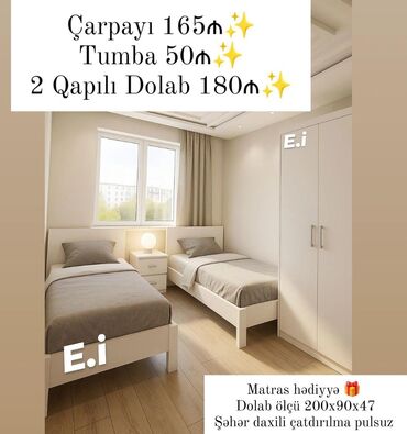 Dolablar: 2 təknəfərlik çarpayı, Dolab, Tumba, Yeni