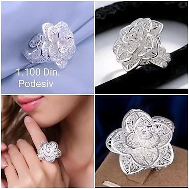 chogan luxury collection: Elegantni posrebreni podesivi prsten od hirurskog čelika sa žigom — 2
