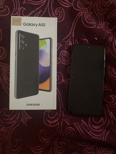 Samsung: Samsung Galaxy A52, 128 GB, rəng - Qara, Sensor, Barmaq izi, İki sim kartlı