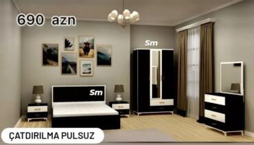 Yataq otağı dəstləri: 2 təknəfərlik çarpayı, Dolab, Komod, Termo, Azərbaycan, Yeni — 8