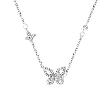 залез под одеяло к спящей: Серебряные колье, Проба 925, Женские, Новый, Фианит