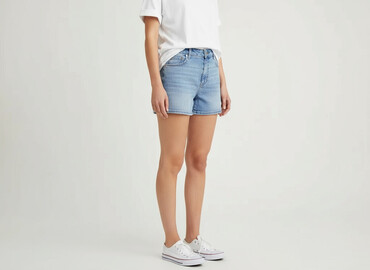 krótkie spodenki jeansowe damskie z wysokim stanem: H&M Divided, Szorty damskie, rozmiar L