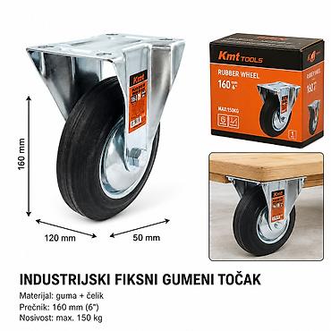 KMT Industrijski fiksni gumeni točak 160 mm - Brend: Kmt Style (Kmt na lalafo.rs KMT Industrijski fiksni gumeni točak 160 mm - Brend: Kmt Style (Kmt