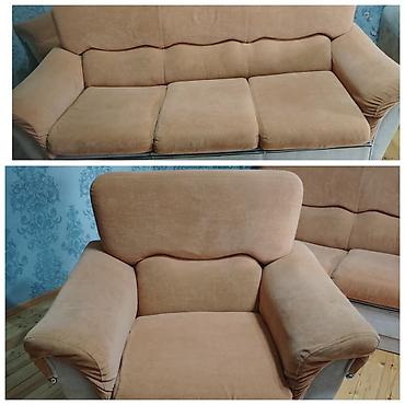 işlənmiş divan kreslo ucuz: İşlənmiş, Divan, 2 kreslo, Bazalı, Açılan — 1