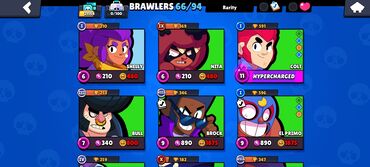 Digər oyun və konsollar: Brawl Stars hesabı – 66/94 döyüşçü açıq Xüsusiyyətlər: - Ümumi: 66