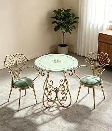 table study: Стол и стул для зала, Новый, Платная доставка, цвет - Золотой — 1