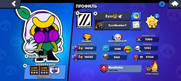 Личные вещи: Аккаунт Brawl Stars Ключевые параметры: - Ник: ZyzzNumber1 (тег