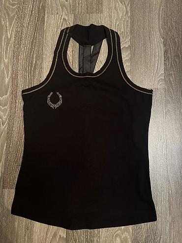 Qara rəngli qadın idman maykası - Model: Racerback (kroska arxa