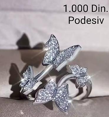 c: Eleganti posrebreni podesivi prsten od hirurskog čelika sa žigom — 5