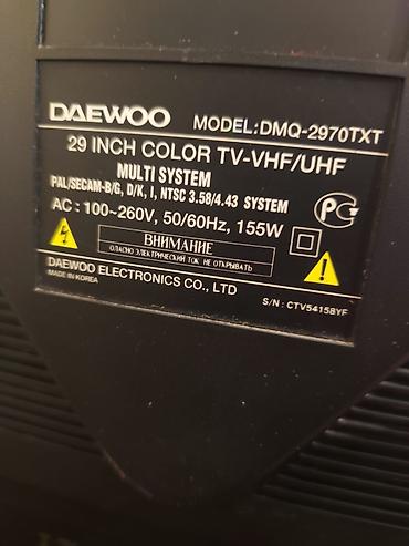 jvc televizor: Daewoo 29" rəngli televizor – model DMQ-2970TXT Xüsusiyyətlər: - — 3