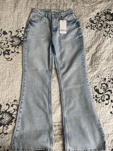 брюки джинсы женские: Клеш, Турция, Средняя талия