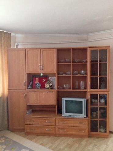 кухыный буфет: Гарнитур для зала, Шкаф, ДСП, цвет - Коричневый