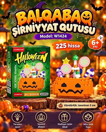 stitch oyuncaq: LELEBROTHER Halloween Mini Blok Dəsti – Model: W1424 6 fərqli model — 6