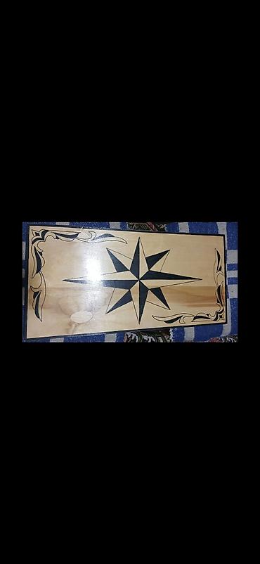 Nərdlər: Taxta nərd–şeﬃl‑şahmat dəsti - Material: cilalanmış təbii ağac, qara — 1