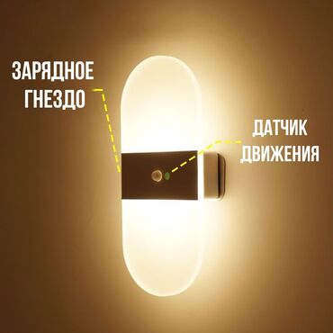 светильник для дома: Ночник перезаряжаемый с датчиком движения до 5 метров Держится за