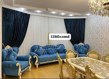 işlənmiş stolar: Klassik üslublu mebel dəsti - Rəng: mavi (zəngin xalı tonlarında) — 1