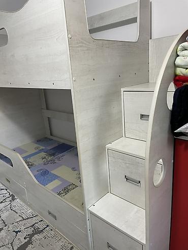 Балдар эмереги: Балдар үчүн эки ярустуу, Колдонулган, ЛДСП, түсү - Ак — 2