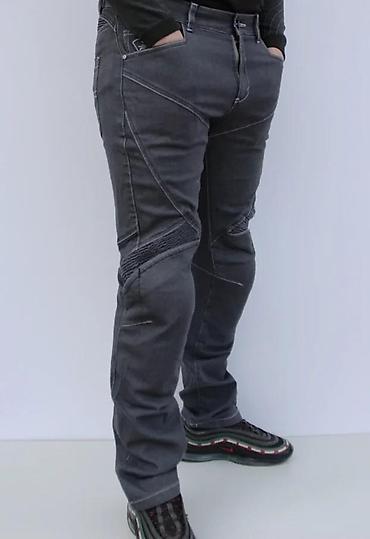 Farmerke: Muške motociklističke farmerke – tamno siva - Kroj sa ojačanjima i — 3