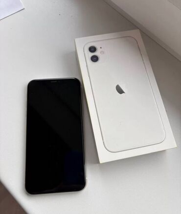 купить чехол айфон 11: IPhone 11, Колдонулган, 128 ГБ, Заряддоочу түзүлүш, Каптама, Кабель, 85 %