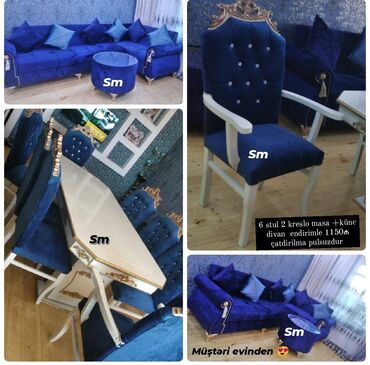 Sifarişlə masa və oturacaq dəstləri: Dördbucaq masa, Qonaq otağı üçün, Zəmanətli — 3