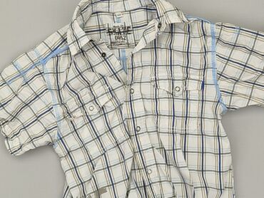 Shirts: Shirt 7 years, condition - Good, pattern - Cell, color - Beige