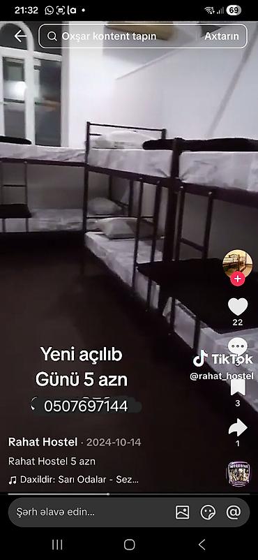 İcarəyə otel və hostellər: Rahat Hostel – Bakı Ünvan: Cəmşid Naxçıvanski 61 Xidmət -da lalafo.az — 7 İcarəyə otel və hostellər: Rahat Hostel – Bakı Ünvan: Cəmşid Naxçıvanski 61 Xidmət — 7