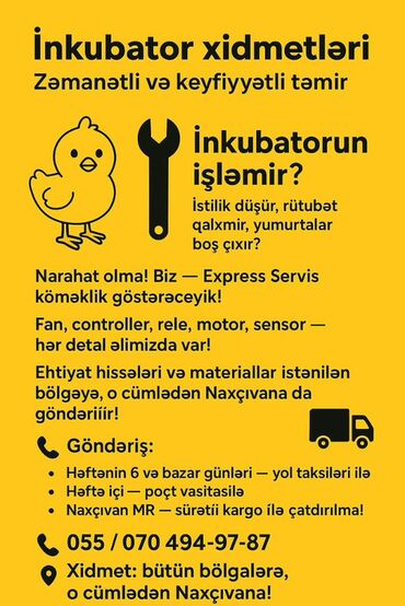 İnkubatorlar: İnkubator idarəetmə avadanlıqlarının zemanetlı satışı Her nov — 18