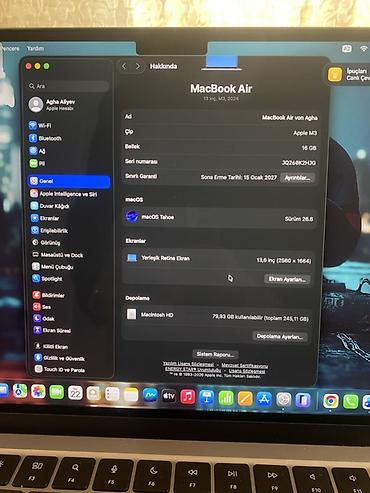 ps3 qiymət: Apple MacBook Air M3 ❗️TƏCİLİ SATILIR ❗️ Apple MacBook Air 13 Ram — 8
