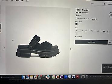 Босоножки, сандалии, шлепанцы: Чёрные кожаные сандалии UGG с толстой подошвой. Новые. 38 размер — 3