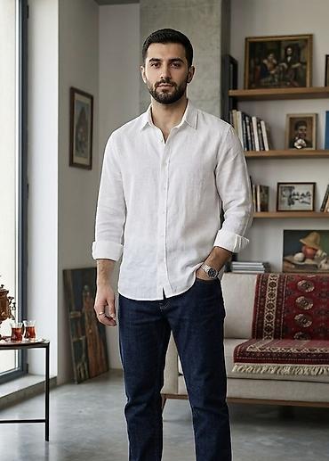 30 de facto sweatshirt: Köynək, M, rəng - Ağ — 2