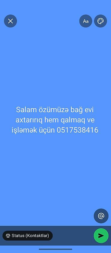 Xidmət: Bağ evi axtarışı Təsvir: - Özümüz üçün bağ evi axtarılır. -