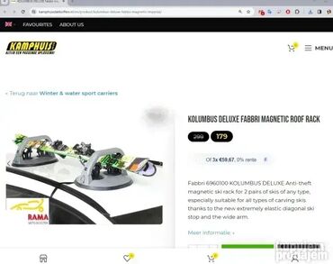 Auto oprema: *** AKCIJA *** #0447 Kvalitetni magnetni nosači za skije - FABBRI — 3