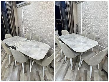 🍽️ Masa dəsti satılır - Açılan MDF masa - Masa + 6 ədəd stul - Rəng