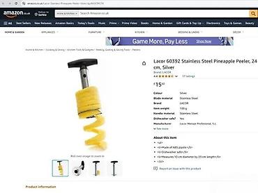 Ostala kuhinjska oprema: Secka i vadilica za ananas – nerđajući čelik - Praktičan kuhinjski — 6