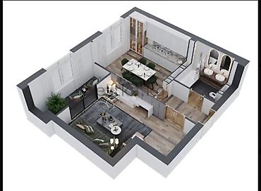 санузель: 2 комнаты, 72 м², Элитка, 9 этаж, ПСО (под самоотделку) — 1