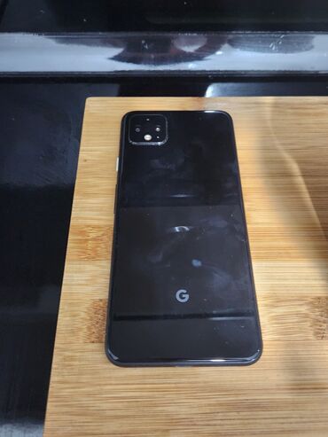 зелёный телефон: Google Pixel 4 XL, Б/у, 128 ГБ, цвет - Черный, 1 SIM, eSIM